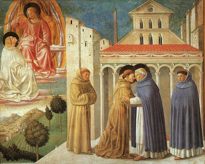 Benozzo Gozzoli The Meeting of Saint Francis and Saint Domenic China oil painting art
